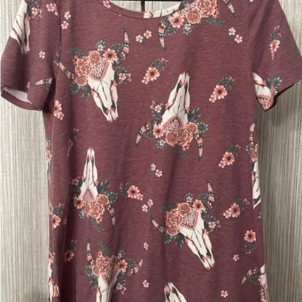 Floral Skull Print Women's Top